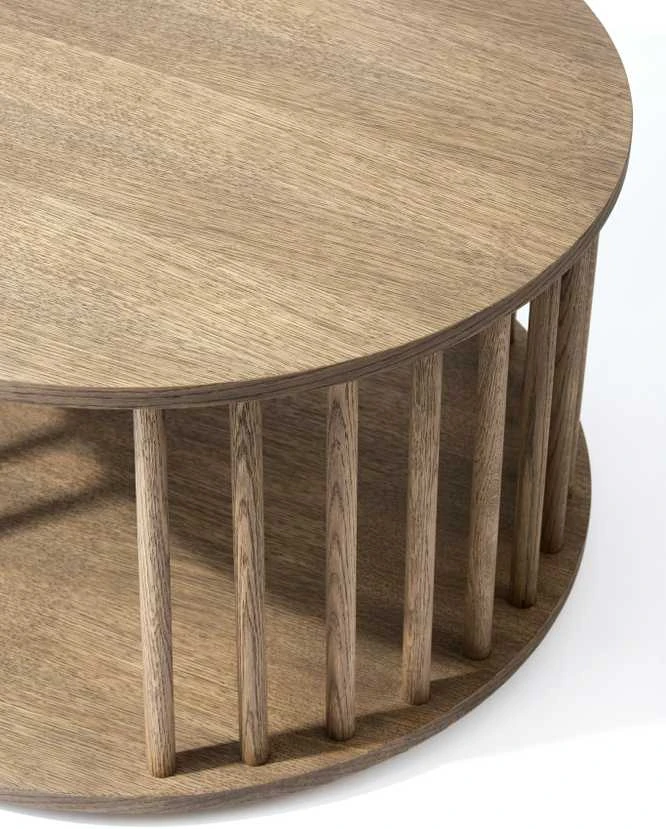 Kavos staliukas PIN Smoked Oak, pagaminta Lietuvoje, ąžuolo faneruotė
