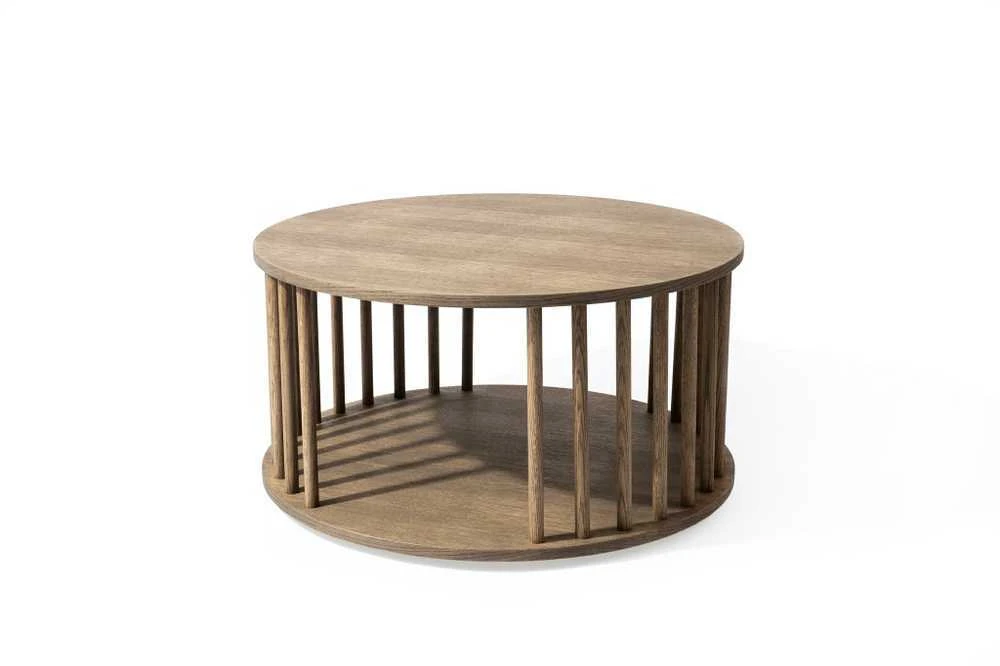 Kavos staliukas PIN Smoked Oak, pagaminta Lietuvoje, ąžuolo faneruotė