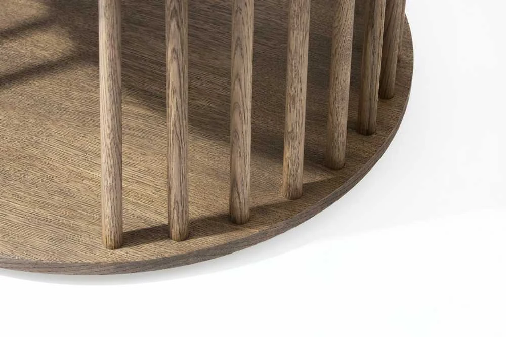 Kavos staliukas PIN Smoked Oak, pagaminta Lietuvoje, ąžuolo faneruotė