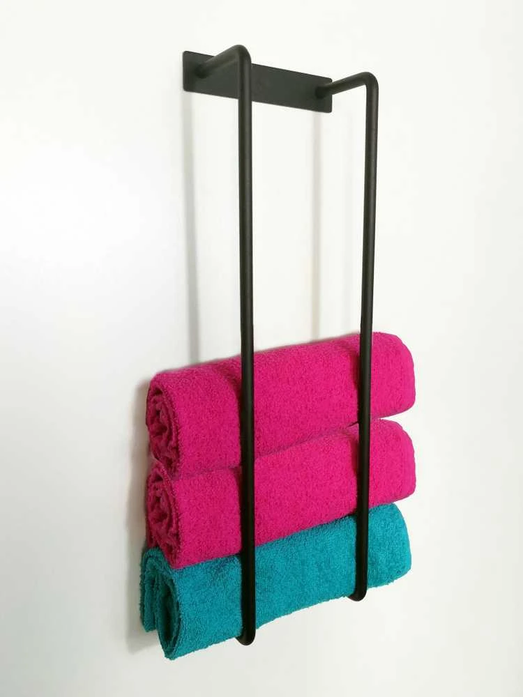 Rankšluosčių lentynėlė 50cm, metalas, juoda