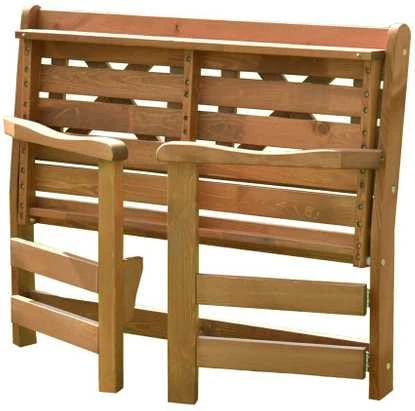 Sulankstomas lauko suoliukas sofa su atlošu MALMO, rudas/medaus spalvos