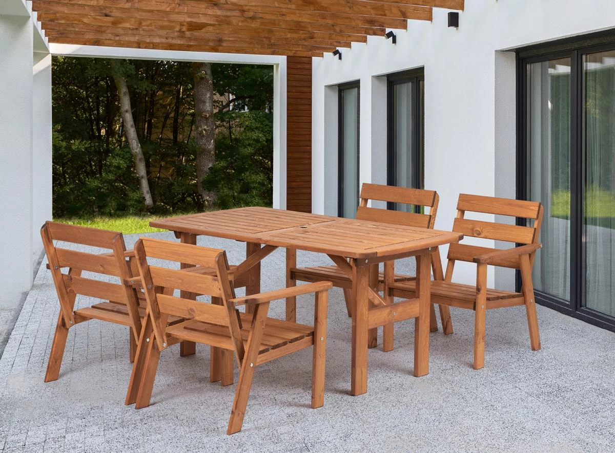 Venta lauko stalas, medaus spalvos