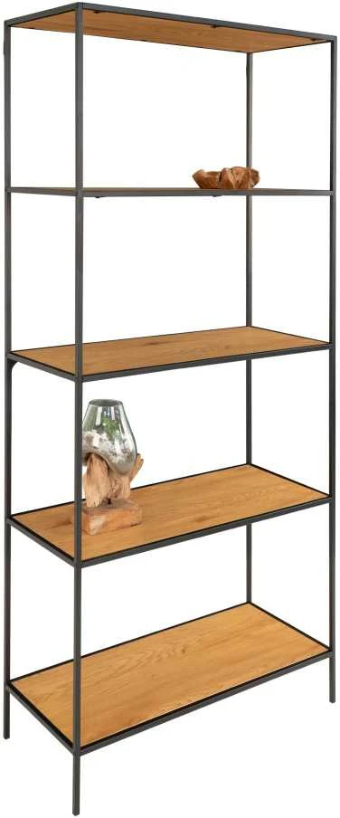 Vita metalinė pastatoma lentyna su ąžuolo imitacijos lentynomis 80x36x170 cm
