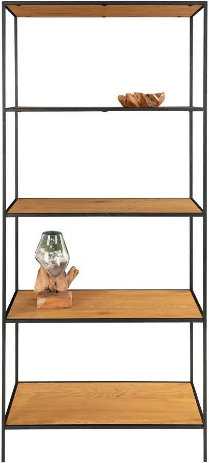 Vita metalinė pastatoma lentyna su ąžuolo imitacijos lentynomis 80x36x170 cm