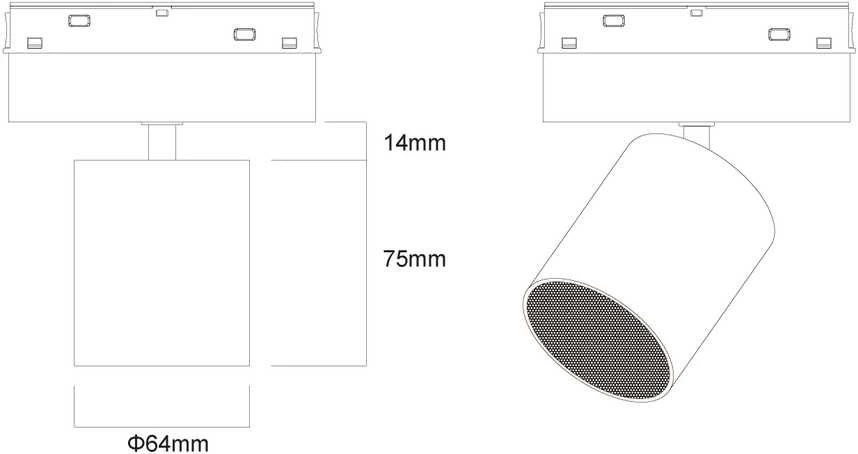 Pakabinamas šviestuvas 12W šviestuvas į magnetines sistemas OPTONICA M20, juodas, 3000K