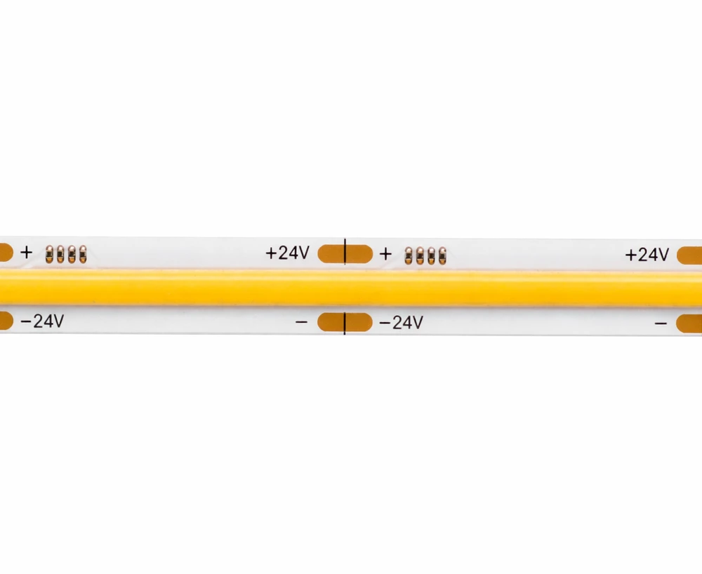 COB LED juosta, pajungimo ilgis iki 10m, COB56, 384D, 24V, 12W, 3000K, 8mm, IP20