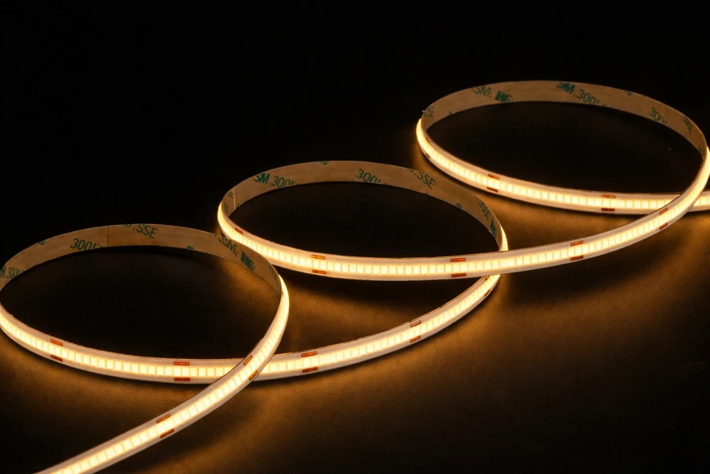 COB LED juosta, pajungimo ilgis iki 10m, COB56, 384D, 24V, 12W, 3000K, 8mm, IP20
