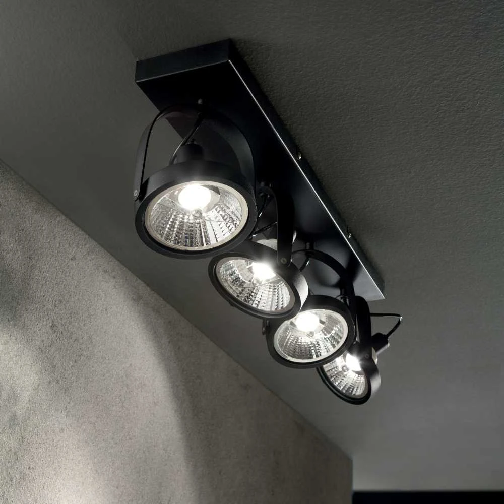 Sieninis šviestuvas Ideal Lux Ceiling lamp with 4 lights GLIM, GU10, chrome