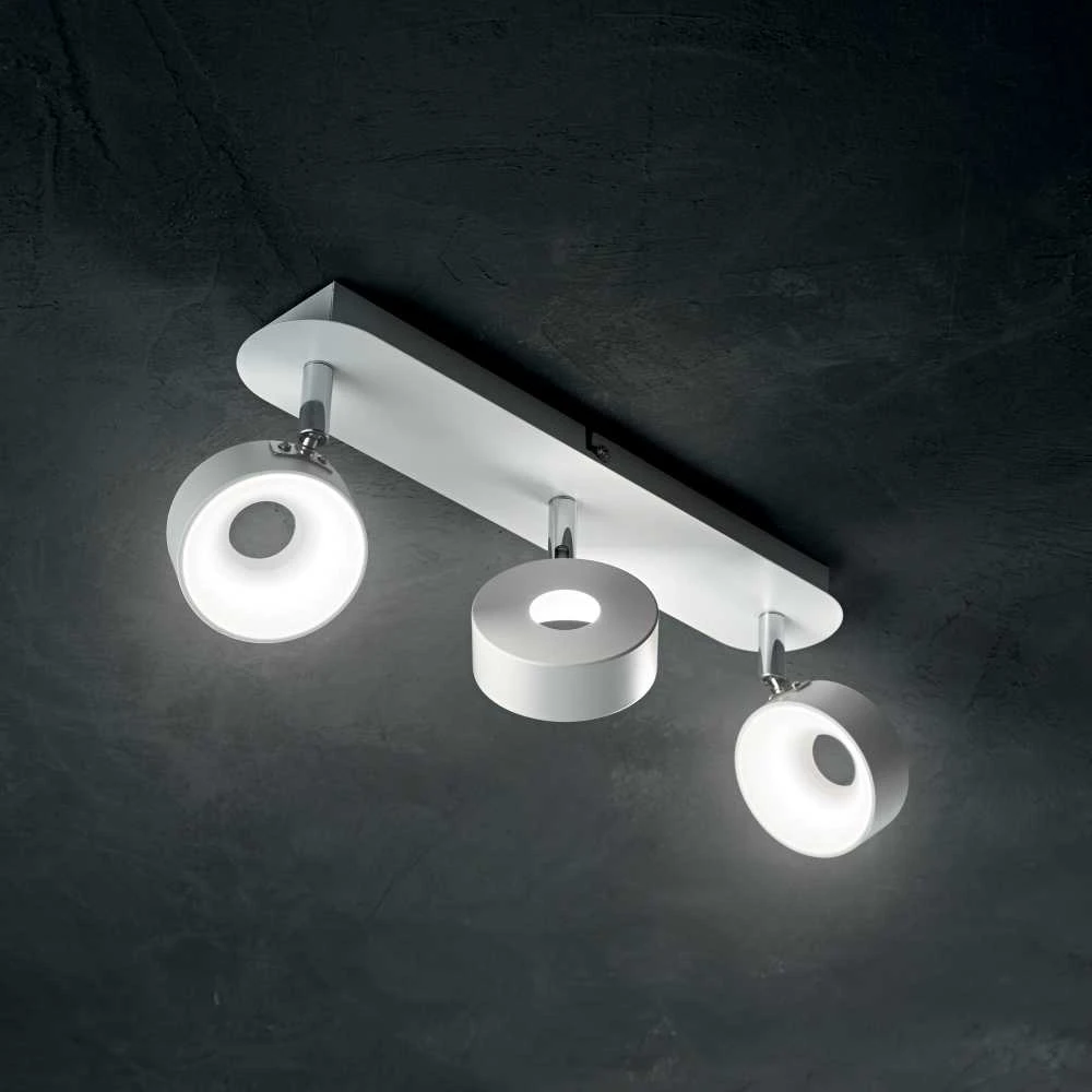 Lubinis šviestuvas Ideal Lux 18W ceiling lamp with 3 lights OBY, 3000K, juodas