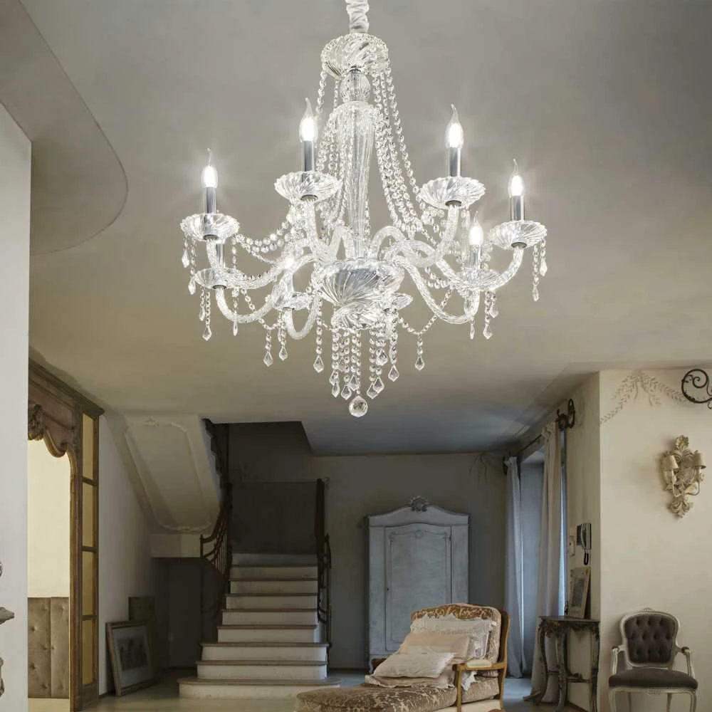Pakabinamas šviestuvas Ideal Lux Suspended lamp with 8 lights AMADEUS, E14, nickel