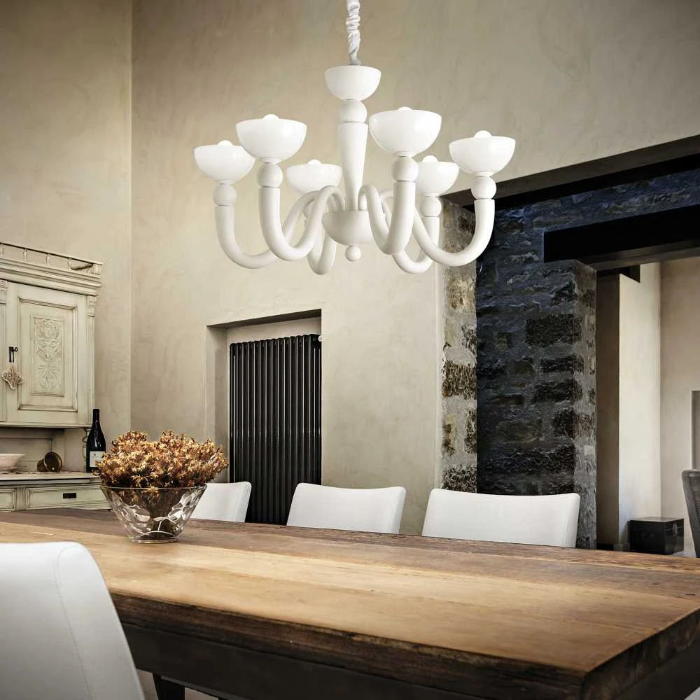 Pakabinamas šviestuvas Ideal Lux Suspended lamp with 6 lights BON BON, E14, amber color