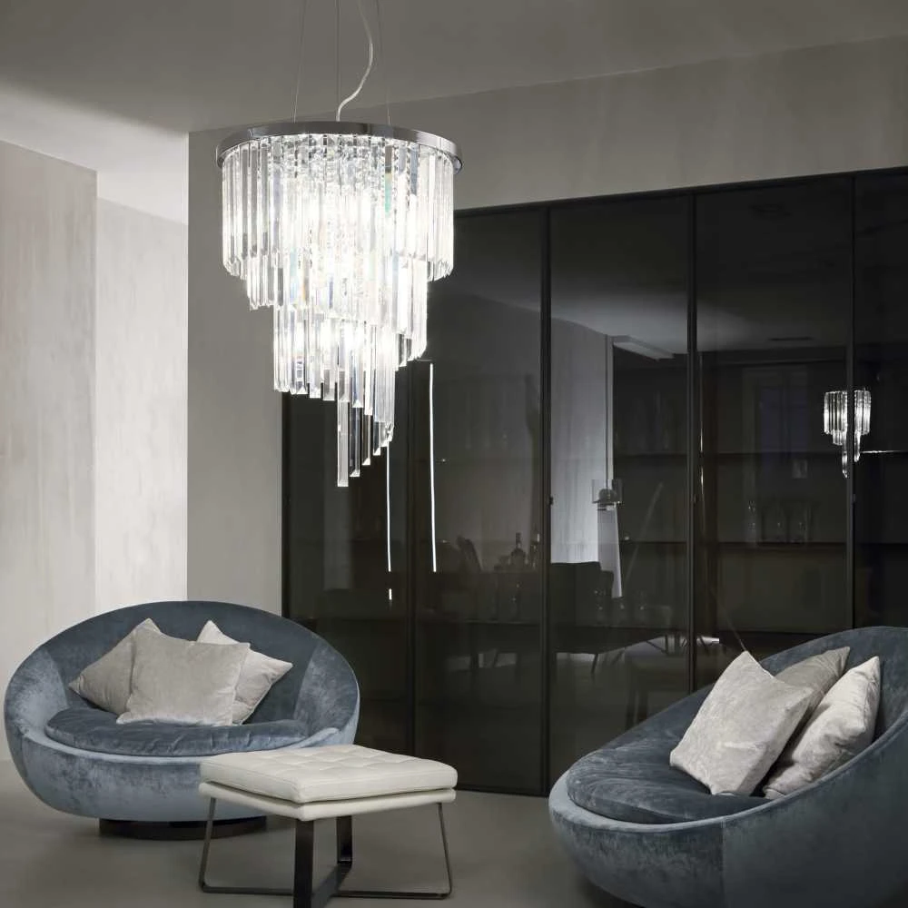 Pakabinamas šviestuvas Ideal Lux Suspended lamp with 12 lights CARLTON, E14, chrome