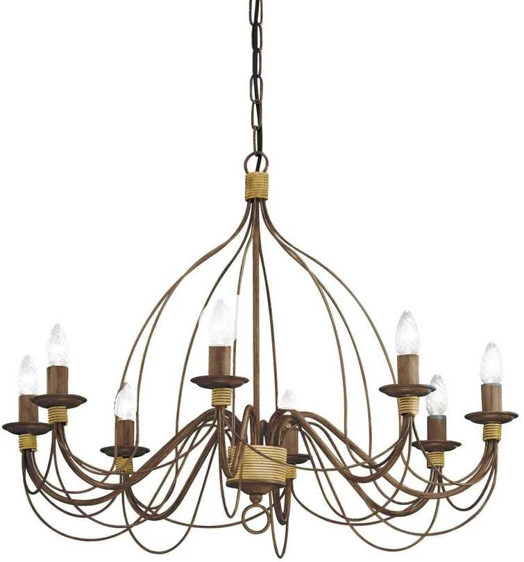 Pakabinamas šviestuvas Ideal Lux Suspended lamp with 8 lights CORTE, E14, auksinis color
