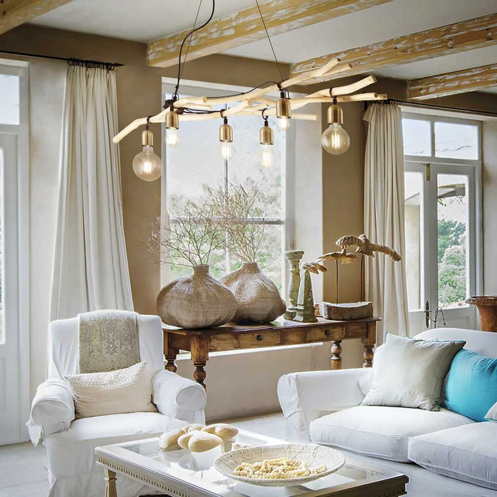 Pakabinamas šviestuvas Ideal Lux Suspended lamp with 6 lights DRIFTWOOD, E27, chrome