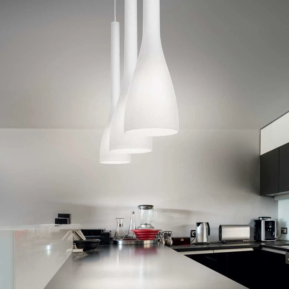 Pakabinamas šviestuvas Ideal Lux Suspended lamp with 1 light FLUT, E14, sidabrinis color