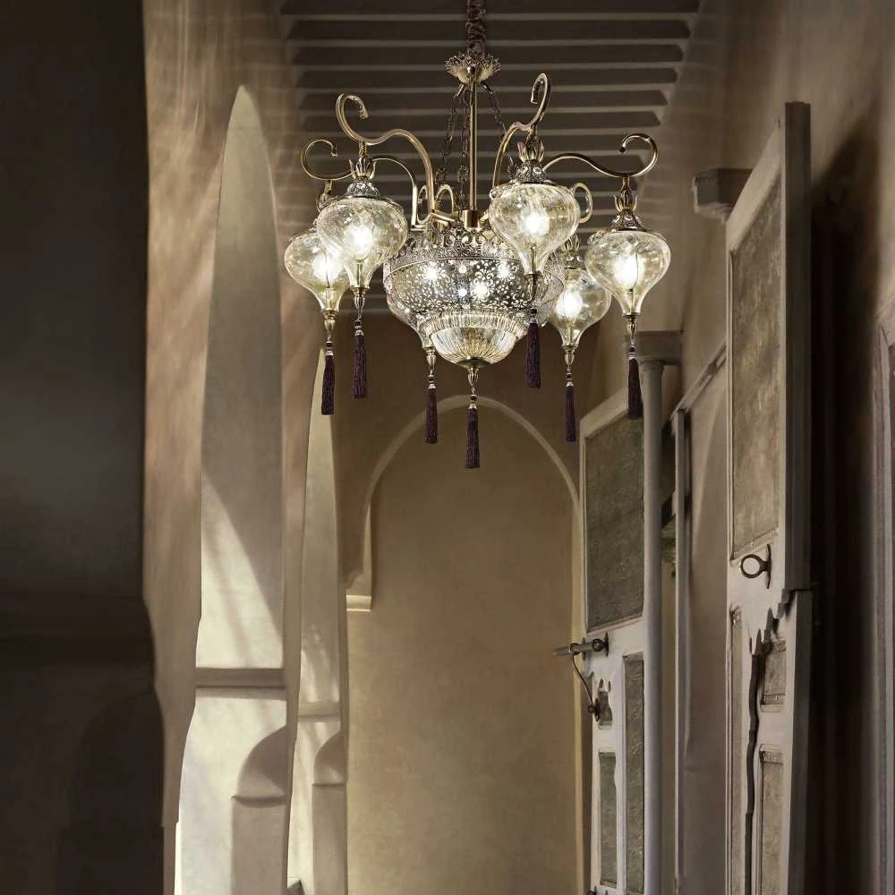 Pakabinamas šviestuvas Ideal Lux Suspended lamp with 9 lights HAREM, E27, ruda