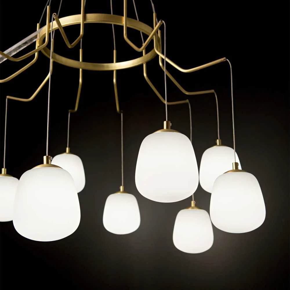 Pakabinamas šviestuvas Ideal Lux Suspended lamp with 10 lights KAROUSEL, G9, brass