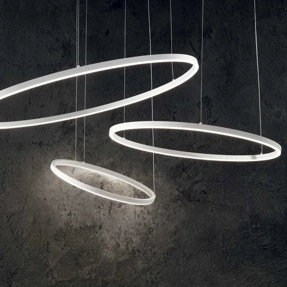 Pakabinamas šviestuvas Ideal Lux 44W suspended lamp with 1 light HALO, 3000K, baltas