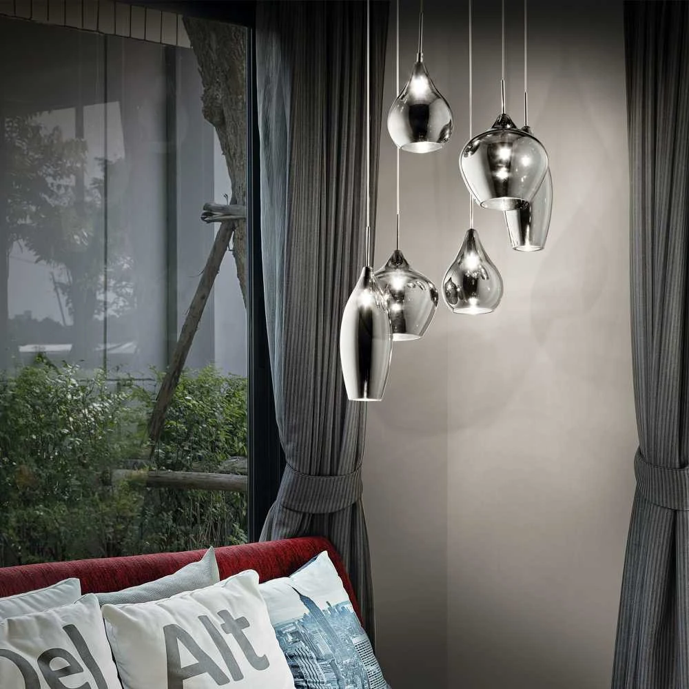 Pakabinamas šviestuvas Ideal Lux Suspended lamp with 6 lights SOFT, E14, antracite