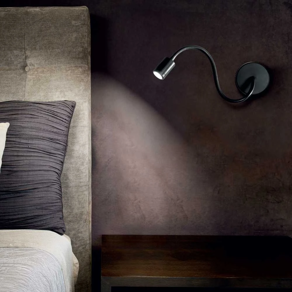 Sieninis šviestuvas Ideal Lux 3W wall lamp with 1 light FOCUS-1, 3000K, juodas