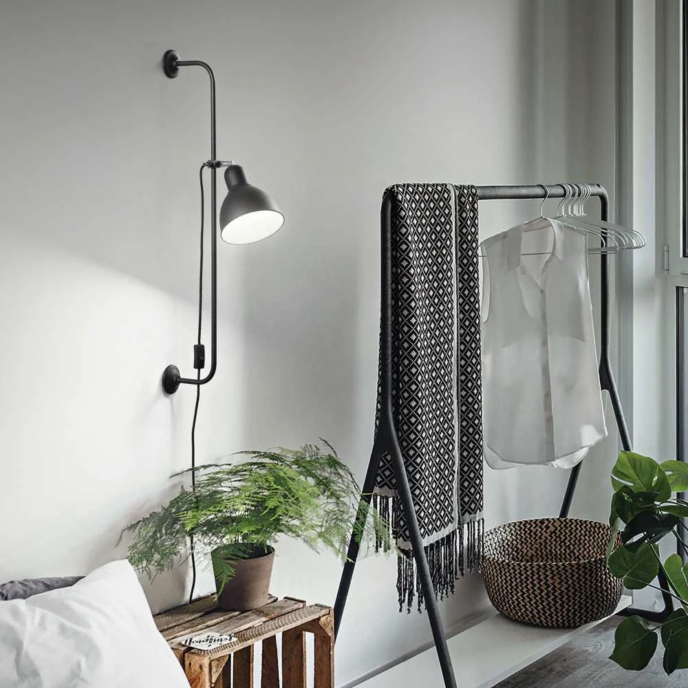 Sieninis šviestuvas Ideal Lux Wall lamp with 1 light SHOWER, E27, juodas