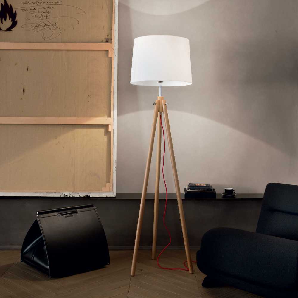 Ideal Lux Floor lamp with 1 light YORK, E27, baltas
