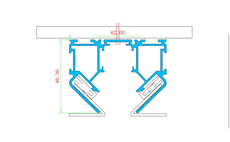 KING Įleidžiamas magnetinis bėgelis, juodas R20-4 1000mm