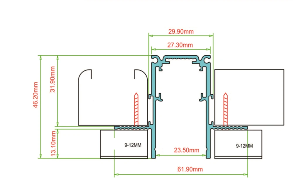 KING Magnetinis bėgelis, berėmis užglaistomas baltas R20-2 3000mm
