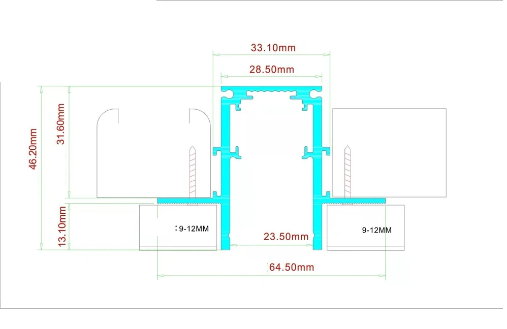 KING Magnetinis bėgelis, berėmis užglaistomas juodas R20-2 3000mm