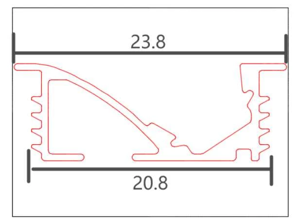 LED profilis VLT-WM-56, 3000mm, spalva: balta