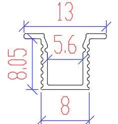LED profilis VLT-XT-293, 3000mm, spalva: sidabro