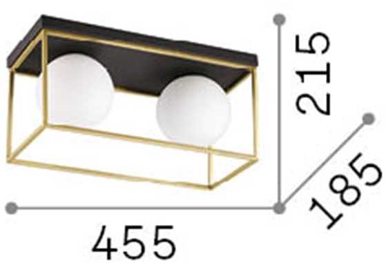 Lubinis šviestuvas Ideal Lux Ceiling lamp with 2 lights LINGOTTO, E14, chrome