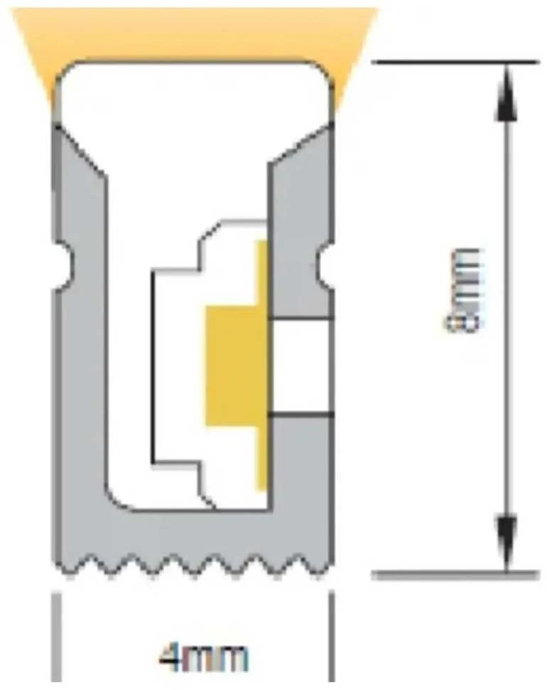 NEON FLEX Free CUT LED juosta COB-SIL68, 480D, 24V, 10W, 3000K, 4x8mm, IP65