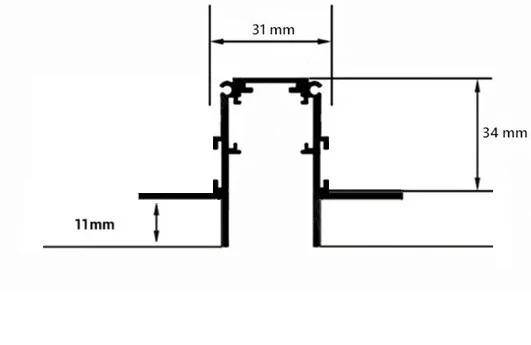Pakabinamas šviestuvas Magnetinis bėgelis, užglaistomas juodas R20-11mm 2000mm