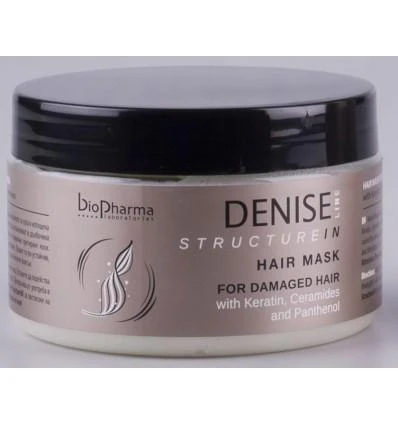 BIOPHARMA Kaukė pažeistiems plaukams su keratinu, keramidais, pantenoliu DENISE STRUCTUREIN, 250 ml