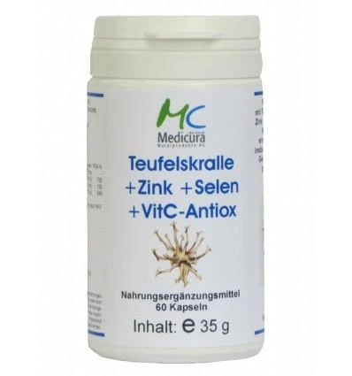 MEDICURA Maisto papildas Teufelskralle+Zink+Selen +Vit. C+Antiox, 60 kaps.