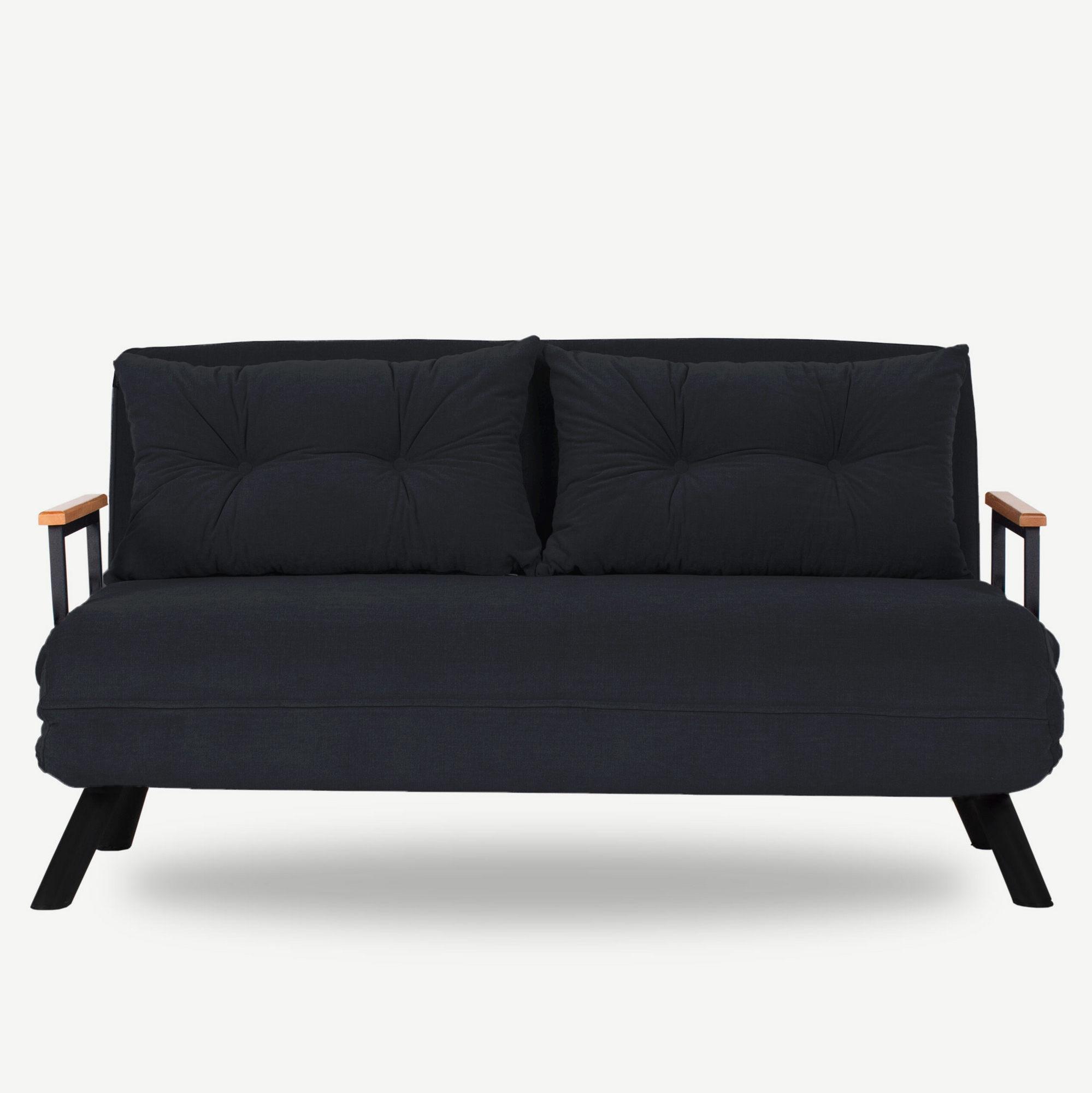 Hanah Home 2 vietų sofa-lova Sando 2-Seater - Juodas