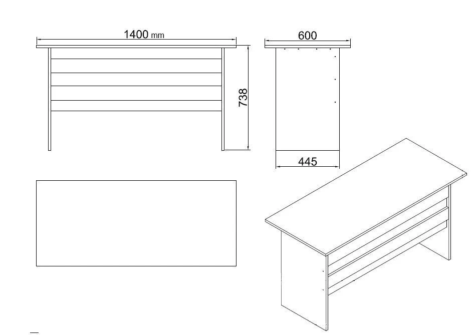 Kalune Design Biuro baldu komplektas VO14 BA antracito/ruda