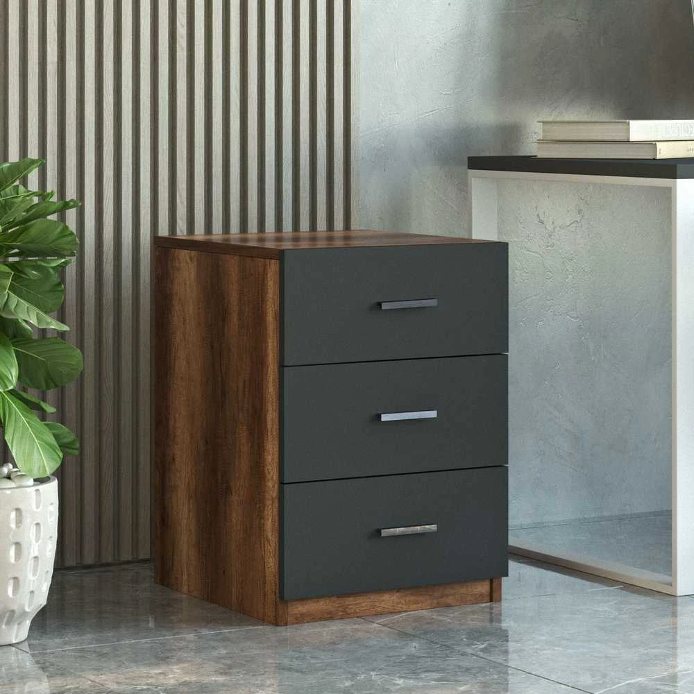Kalune Design Biuro baldu komplektas VO14 BA antracito/ruda