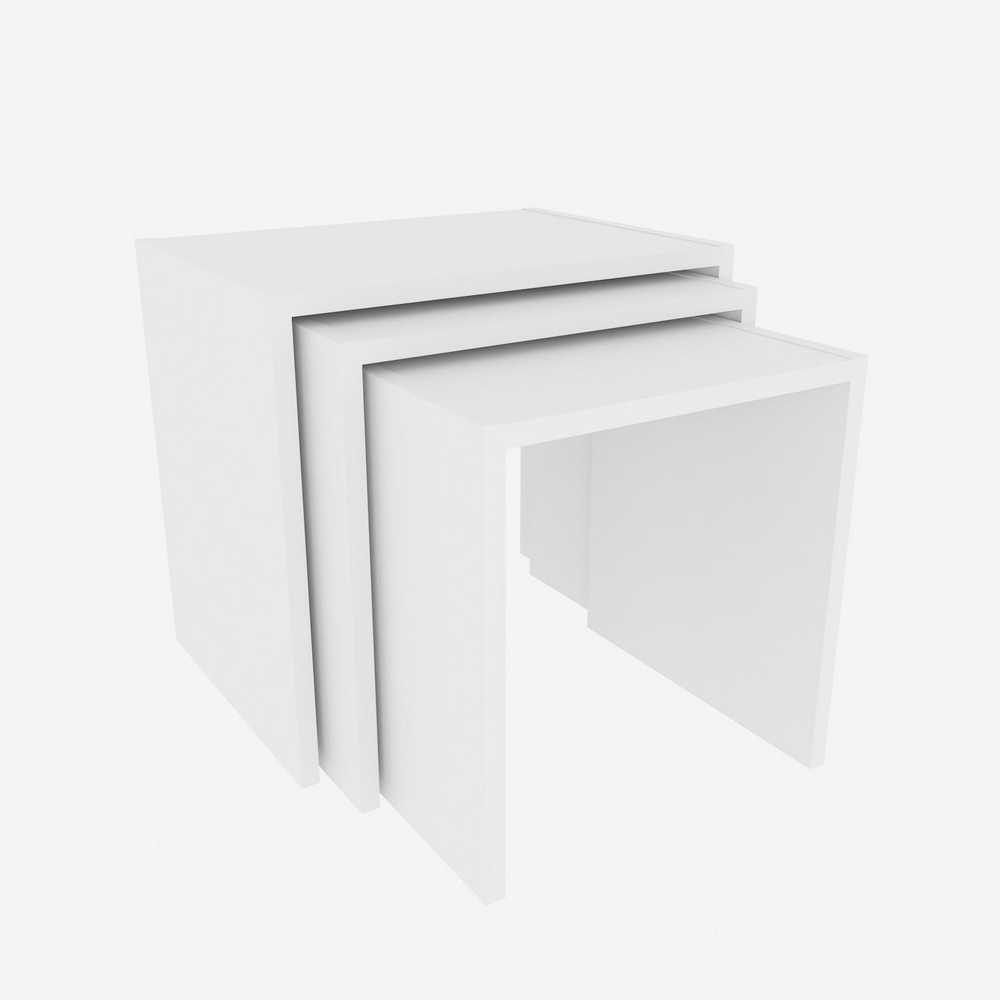 Kalune Design Nesting Table Nora Baltas, modelis 935CMN2205, žema