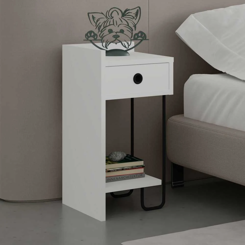 Asir Kalune Design Naktinis staliukas Sirius Left - Baltas v2