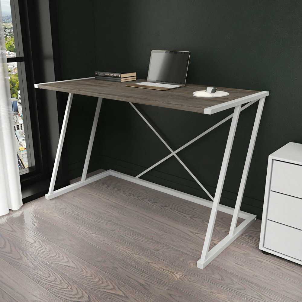 Kalune Design Study Desk Adelaide Baltas, Dark Pilkas, žema kaina