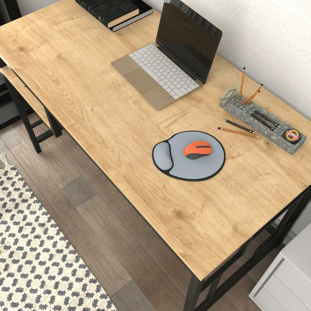 Asir Kalune Design Darbo stalas Kennesaw - Juodas, Oak