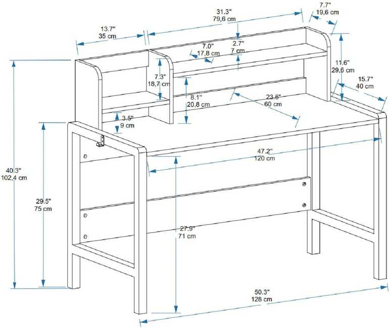 Kalune Design Study Desk Maynes, modelis 550ARN1157, žema kaina