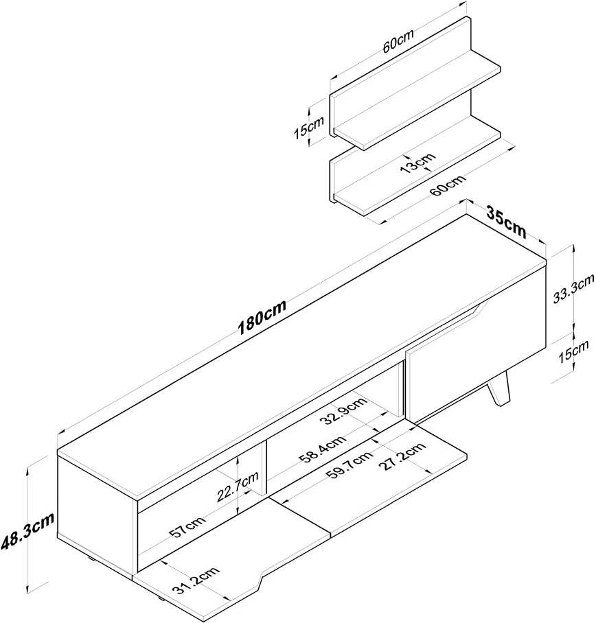 TV staliukas Kalune Design Televizoriaus spintelė M48 - 2580