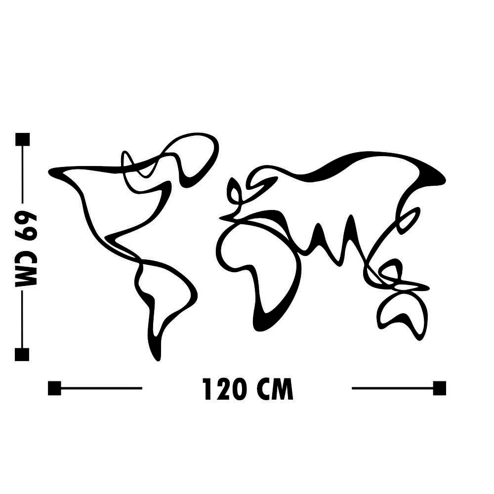 Mioli Decor Dekoratyvinis metalinis sienu priedas World Map 15