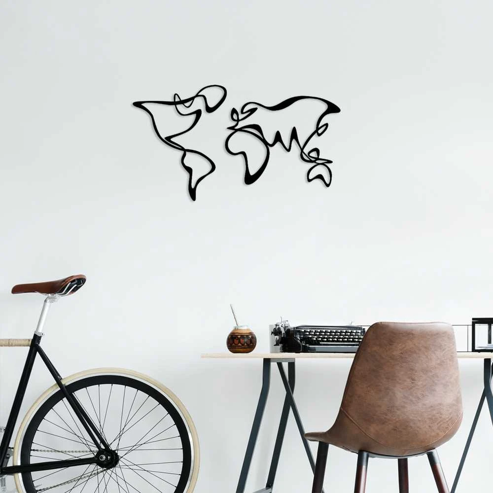 Mioli Decor Dekoratyvinis metalinis sienu priedas World Map 15