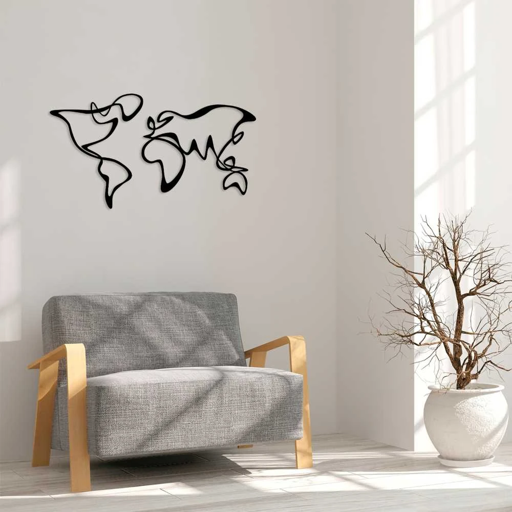 Mioli Decor Dekoratyvinis metalinis sienu priedas World Map 15