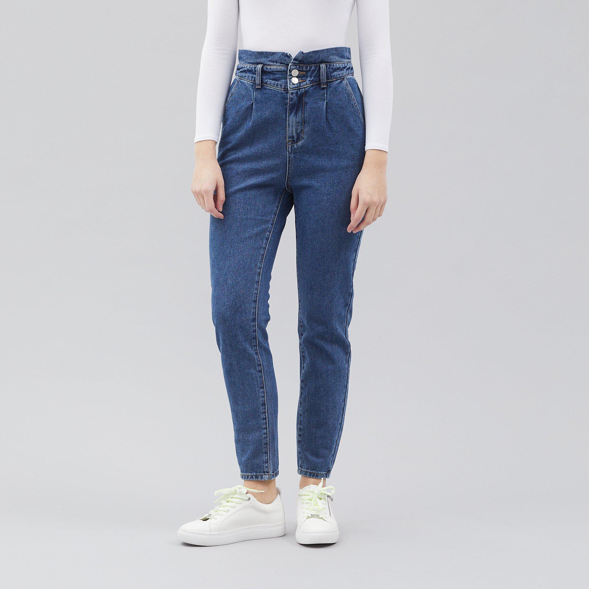 Kathy Jeans Mom fit džinsai su guma | Varle.lt