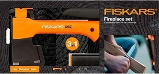 Fiskars rinkinys 1057913, kirvis + peilis + galąstuvas